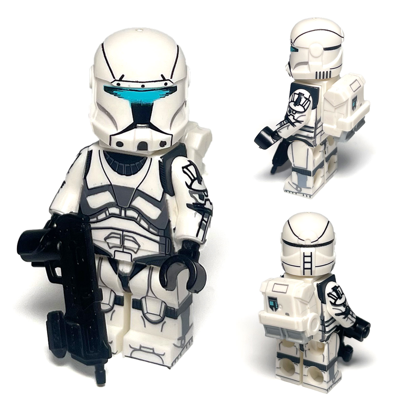 Star Wars Commando Bad Batch Clone Wars Imperial Galatic Empire White Commando Minifigure